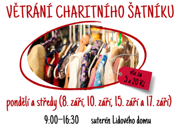 Větrání charitního šatníku v upraveném formátu