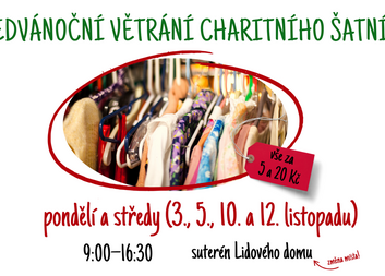 Předvánoční Větrání charitního šatníku